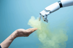 Menschenhand trifft Roboterhand